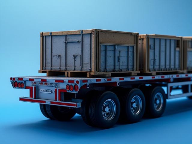 Step deck trailer with oversized cargo