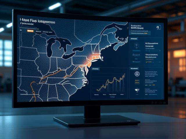 Logistics dashboard showing real-time GPS tracking and temperature graphing interface