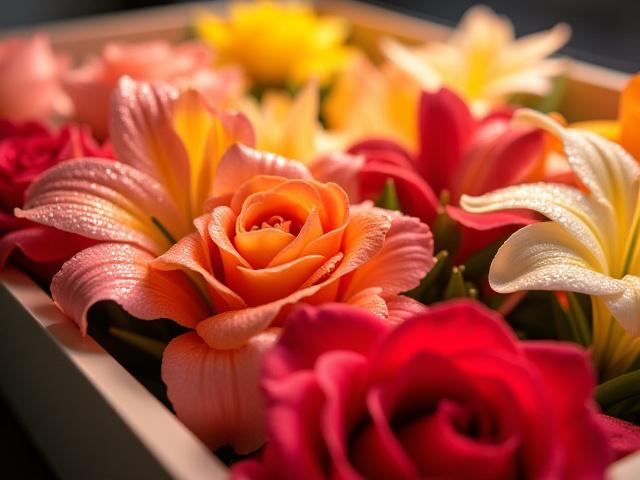 Vibrant, fresh cut flowers being loaded into a temperature-controlled truck